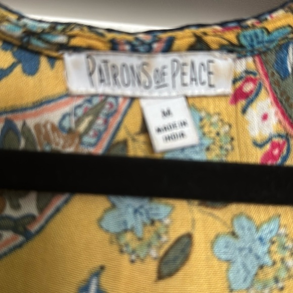 Anthropology Patrons of Peace Womens M Sleeveless Bohemian Tank Blouse Yellow - Picture 7 of 10